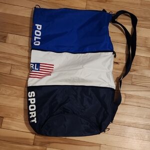 Polo by Ralph Lauren Navy and White Duffel Bag